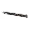 DIGITUS DN-95439 PDU de alumínio para bastidor de 19 polegadas 1U, 7 tomadas Schuko, disjuntor, 16 A, 4000 W, 230 V, 50/60 Hz, cabo de 1,8 m