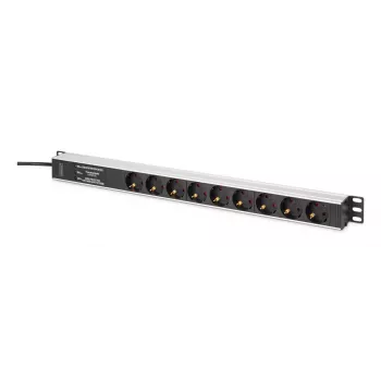 DIGITUS PDU - Filtro de frequência rackmount alumínio 2 m 16 A 3600 W 230 V AC 50/60 Hz 7x segurança 2x tomada