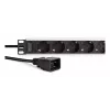 DIGITUS PDU - 1U rackmount alumínio 8x tomada Schuko 1x saída 16A 230VAC 50/60Hz ficha IEC C20