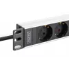 DIGITUS PDU - 1U rackmount alumínio 8x tomada Schuko 1x saída 16A 230VAC 50/60Hz ficha IEC C20