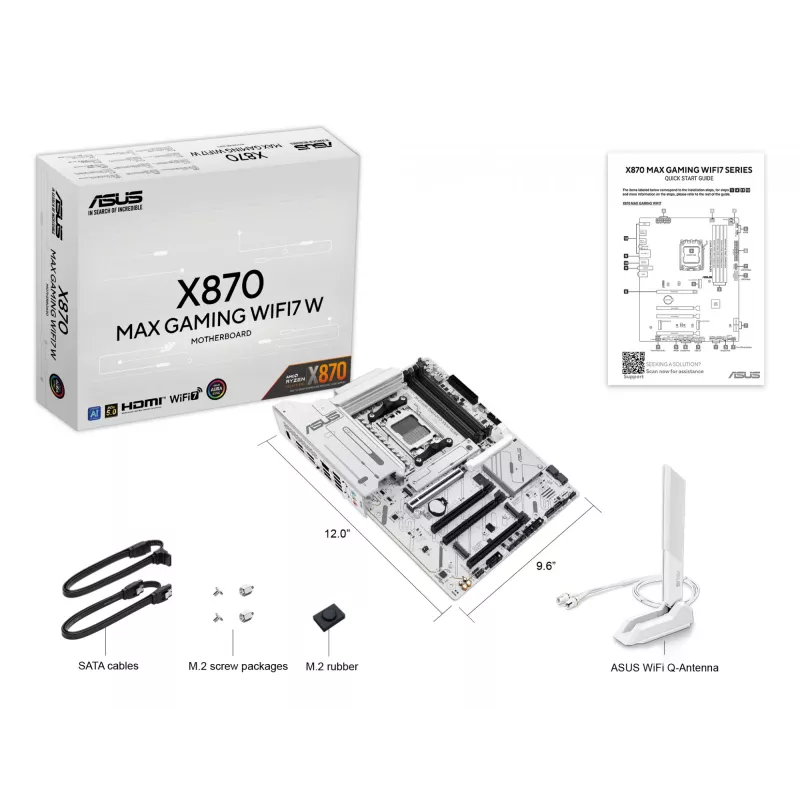 Motherboard ASUS X870 MAX GAMING WIFI7 W ATX — AMD X870, socket AM5, DDR5, 4 DIMM, Wi‑Fi 7, LAN 2,5Gb
