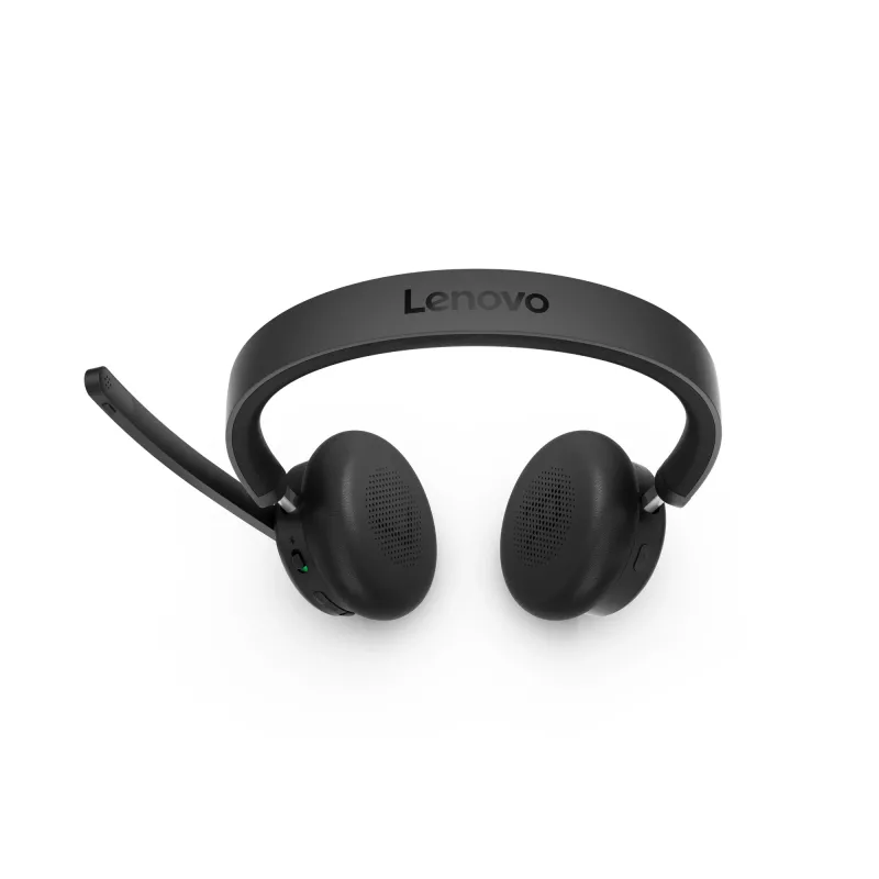 Headset com ANC Lenovo 6550 sem fios arco de cabeça escritório/callcenter USB Type-C Bluetooth preto
