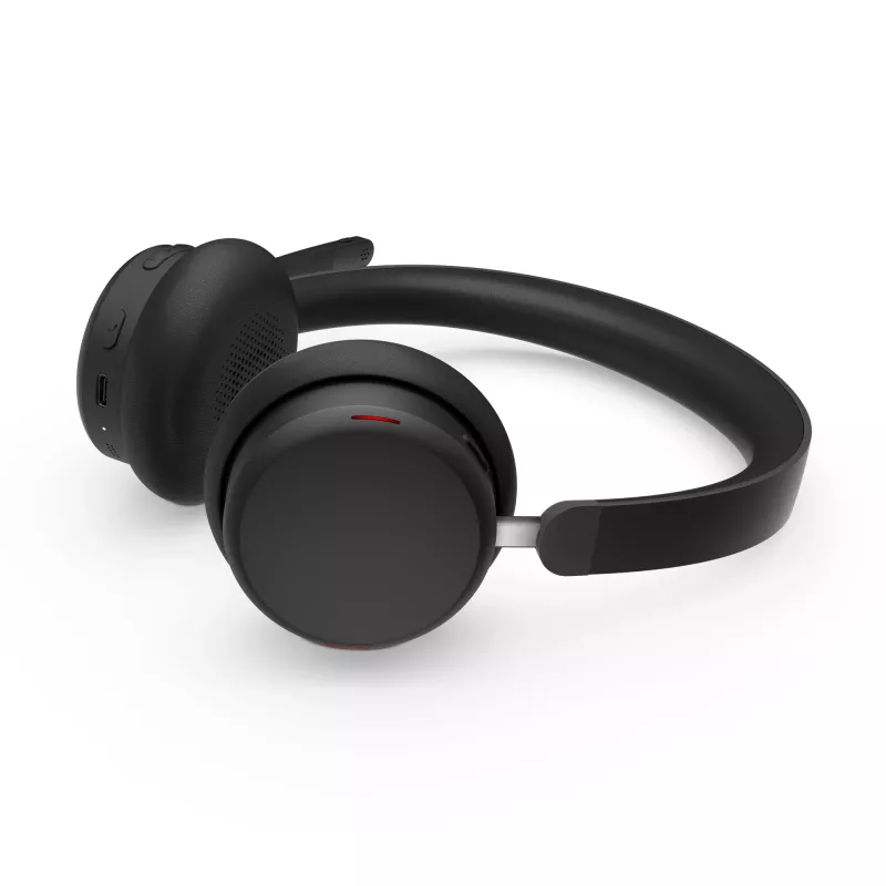 Headset com ANC Lenovo 6550 sem fios arco de cabeça escritório/callcenter USB Type-C Bluetooth preto