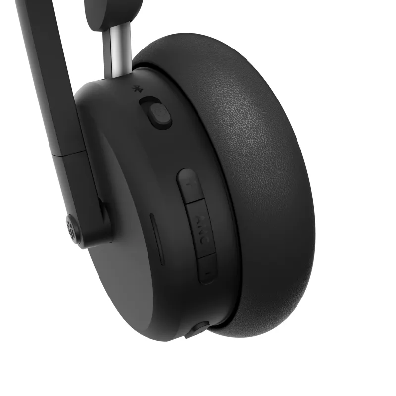 Headset com ANC Lenovo 6550 sem fios arco de cabeça escritório/callcenter USB Type-C Bluetooth preto
