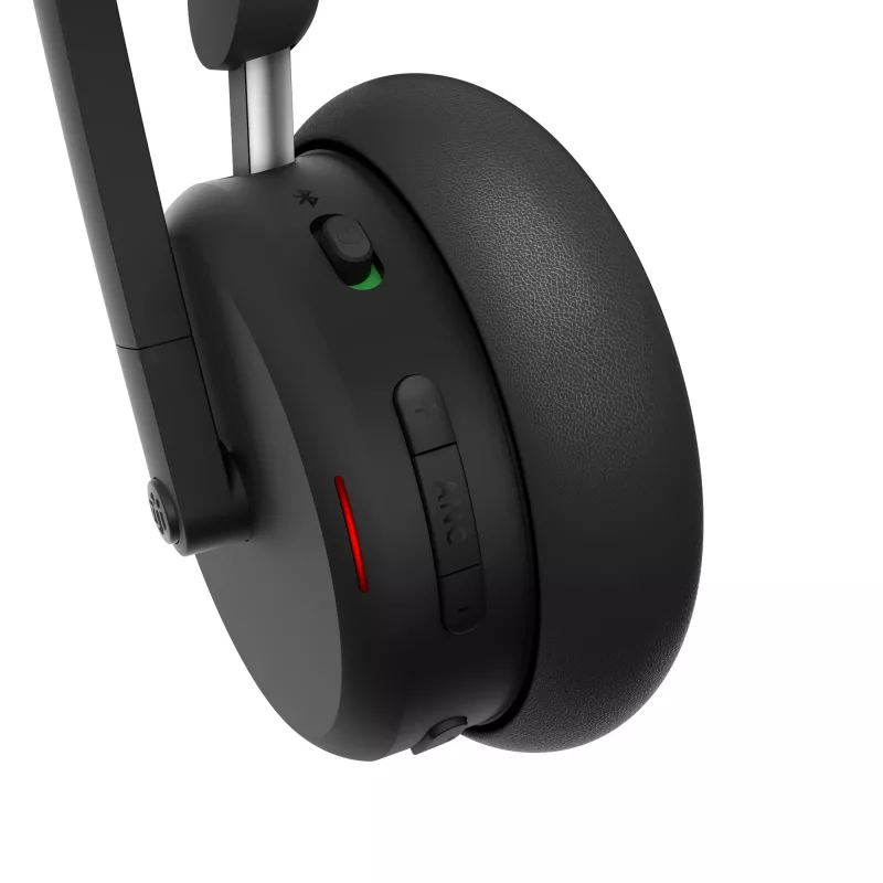 Headset com ANC Lenovo 6550 sem fios arco de cabeça escritório/callcenter USB Type-C Bluetooth preto