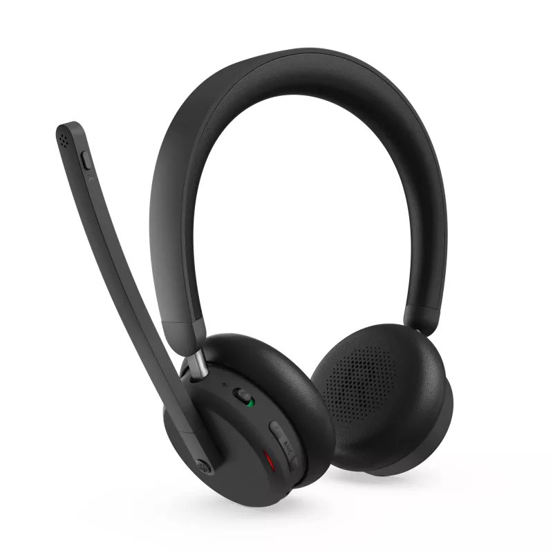 Headset Lenovo 6550 sem fios arco de cabeça escritório/callcenter USB Type-C Bluetooth preto