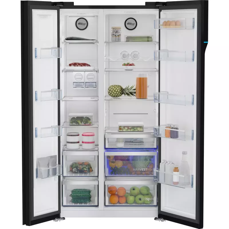 Frigorífico side-by-side Beko GN163140ZGBN independente 558 L preto