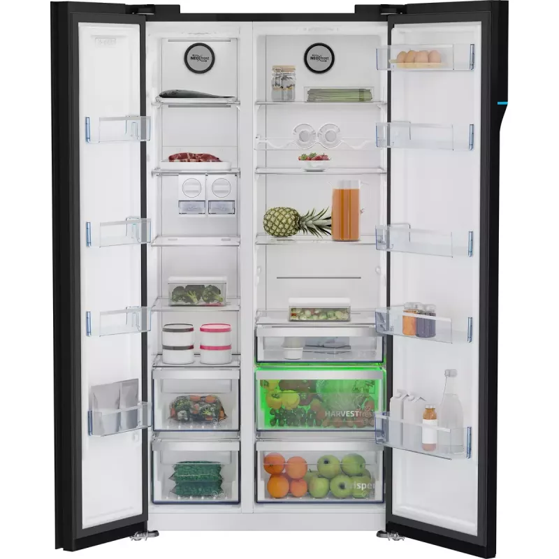 Frigorífico side-by-side Beko GN163140ZGBN independente 558 L preto