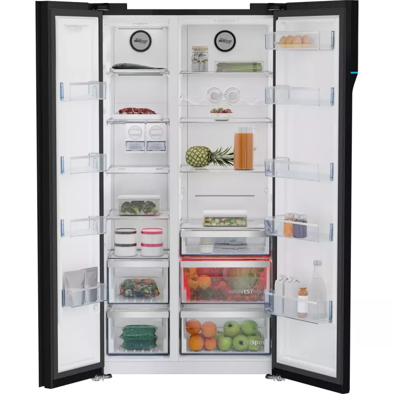 Frigorífico side-by-side Beko GN163140ZGBN independente 558 L preto