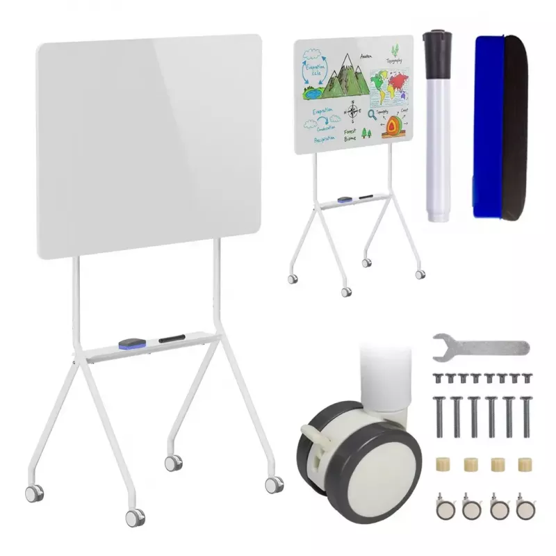 Quadro branco ergo office ER-306 — quadro horizontal de um lado apagável a seco, 1190×790 mm, independente em aço com rodas, magnético