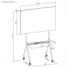 Quadro branco ergo office ER-306 — quadro horizontal de um lado apagável a seco, 1190×790 mm, independente em aço com rodas, magnético