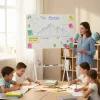 Quadro branco ergo office ER-306 — quadro horizontal de um lado apagável a seco, 1190×790 mm, independente em aço com rodas, magnético