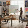 Quadro branco ergo office ER-306 — quadro horizontal de um lado apagável a seco, 1190×790 mm, independente em aço com rodas, magnético
