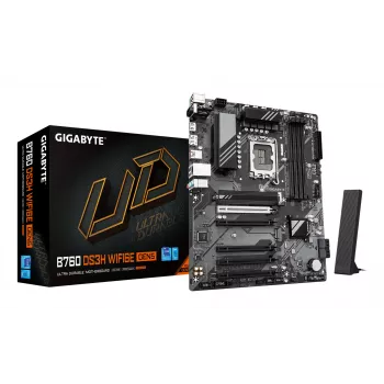 Placa-mãe GIGABYTE B760 DS3H WIFI6E GEN5 - suporta CPUs Intel Core de 14.ª geração, VRM digital de 8+2+1 fases, até 5600MHz DDR5, 2xPCIe 4.0 M.2, Wi-Fi 6E, LAN 1GbE, USB 3.2 Gen 2x2