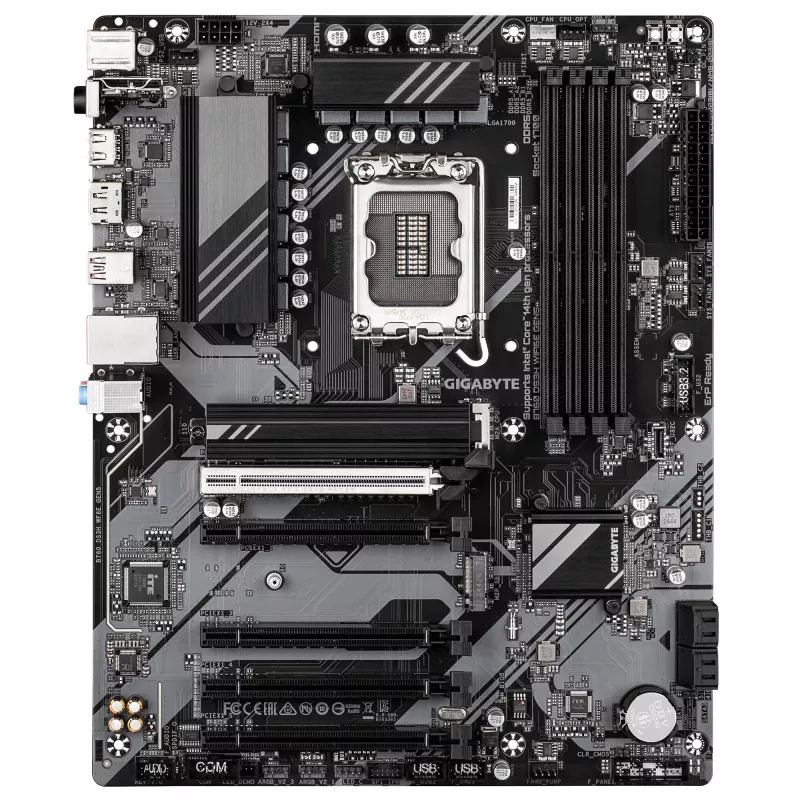 Placa-mãe GIGABYTE B760 DS3H WIFI6E GEN5 - suporta CPUs Intel Core de 14.ª geração, VRM digital de 8+2+1 fases, até 5600MHz DDR5, 2xPCIe 4.0 M.2, Wi-Fi 6E, LAN 1GbE, USB 3.2 Gen 2x2