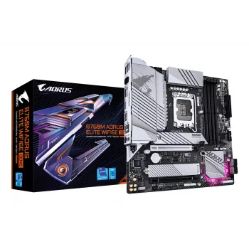 Placa-mãe GIGABYTE B760M AORUS ELITE WIFI6E GEN5 — Micro ATX, LGA1700, DDR5 até 5600MHz, 12+1+1 VRM, 2x PCIe4.0 M.2, Wi‑Fi 6E, 2.5 GbE