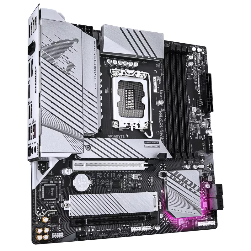 Placa-mãe GIGABYTE B760M AORUS ELITE WIFI6E GEN5 — Micro ATX, LGA1700, DDR5 até 5600MHz, 12+1+1 VRM, 2x PCIe4.0 M.2, Wi‑Fi 6E, 2.5 GbE