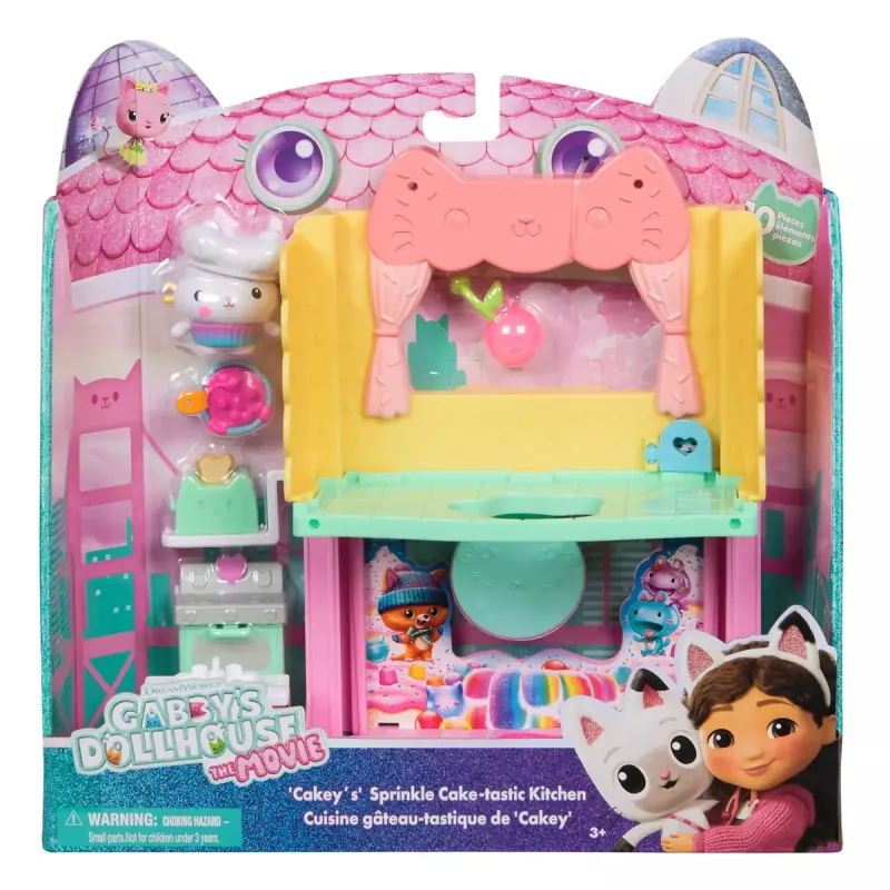 Figura de ação Gabby's Dollhouse Cakeys Sprinkle Cake-tastic cozinha multicolor