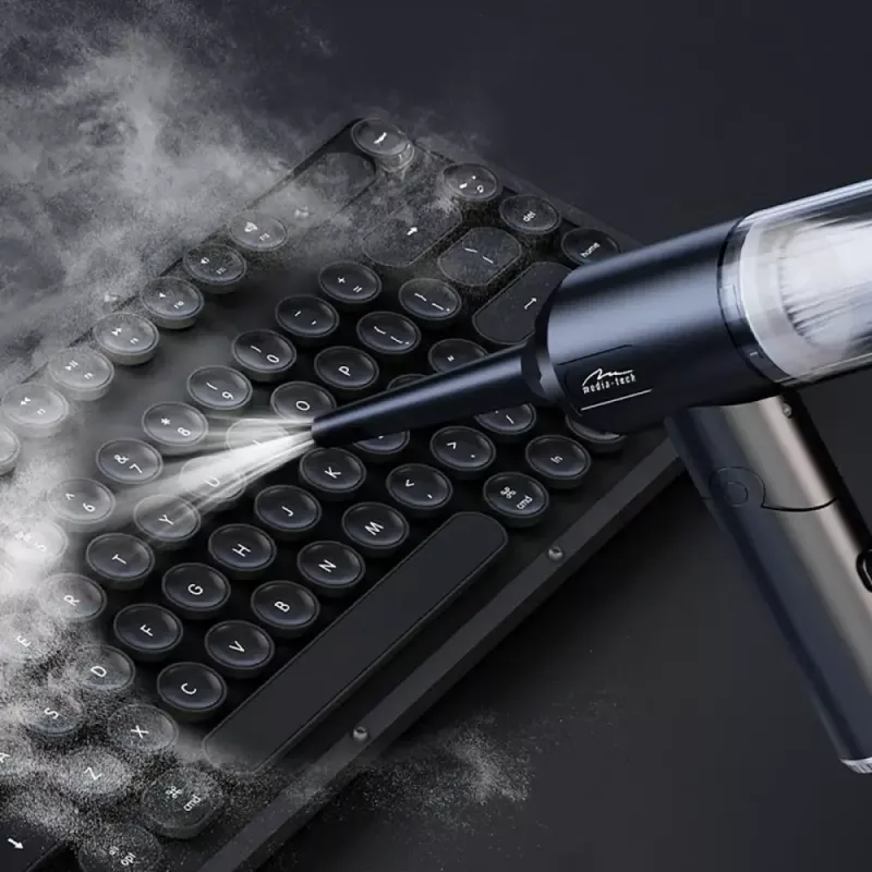 Mini soprador MEDIA-TECH MT6538 2 EM 1 Jet Air Duster — aspirador de mão sem fios, 2000 mAh, 65 W, 2500 l/min, 7000 Pa
