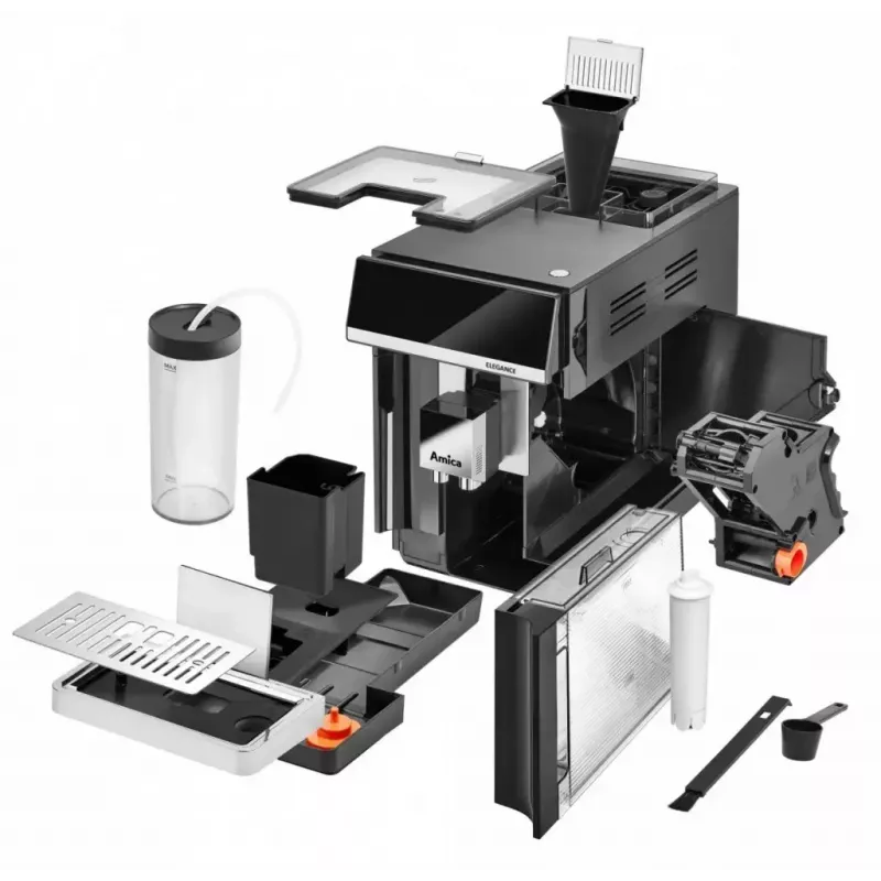 Amica Elegance CM 7011 máquina de café expresso, moinho de aço, sistema integrado de espumação de leite