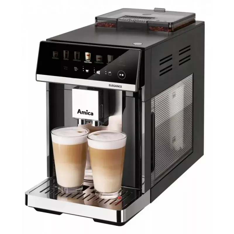 Amica Elegance CM 7011 máquina de café expresso, moinho de aço, sistema integrado de espumação de leite
