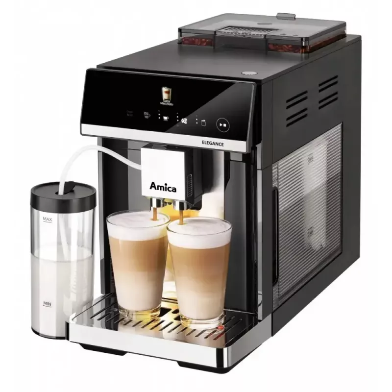Amica Elegance CM 7011 máquina de café expresso, moinho de aço, sistema integrado de espumação de leite
