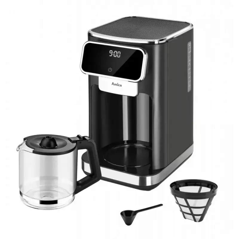 Amica CD2011 máquina de café de filtro com ecrã LED, 1100 W, 1,8 l, 6 chávenas, preta