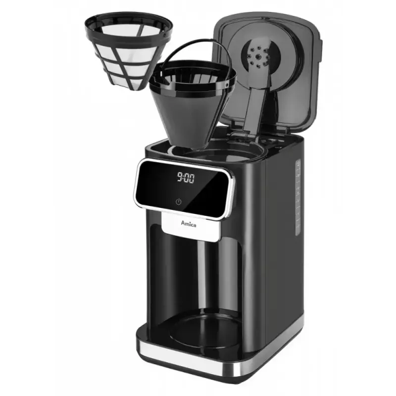 Amica CD2011 máquina de café de filtro com ecrã LED, 1100 W, 1,8 l, 6 chávenas, preta