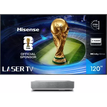TV de projeção Hisense 120L5ND projetor de distância ultra-curta 2700 ANSI lúmen DLP UHD 4K (3840x2160) preto, prateado 3D