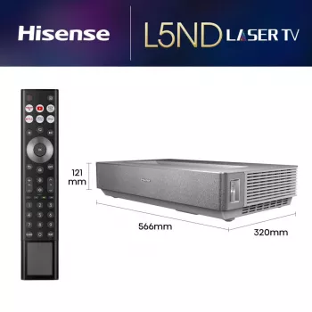 TV de projeção Hisense 120L5ND projetor de distância ultra-curta 2700 ANSI lúmen DLP UHD 4K (3840x2160) preto, prateado 3D