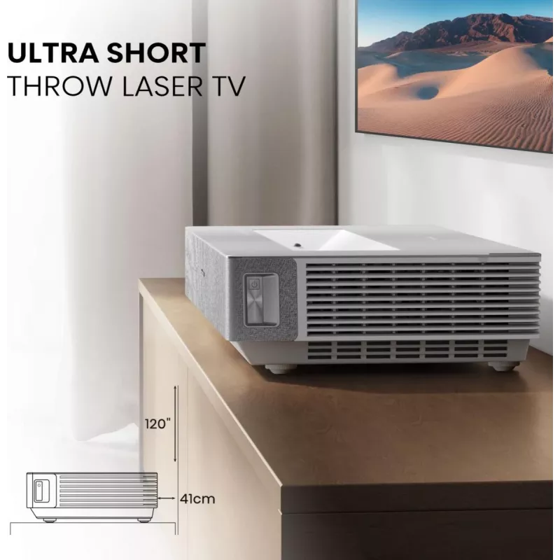 TV de projeção Hisense 120L5ND projetor de distância ultra-curta 2700 ANSI lúmen DLP UHD 4K (3840x2160) preto, prateado 3D