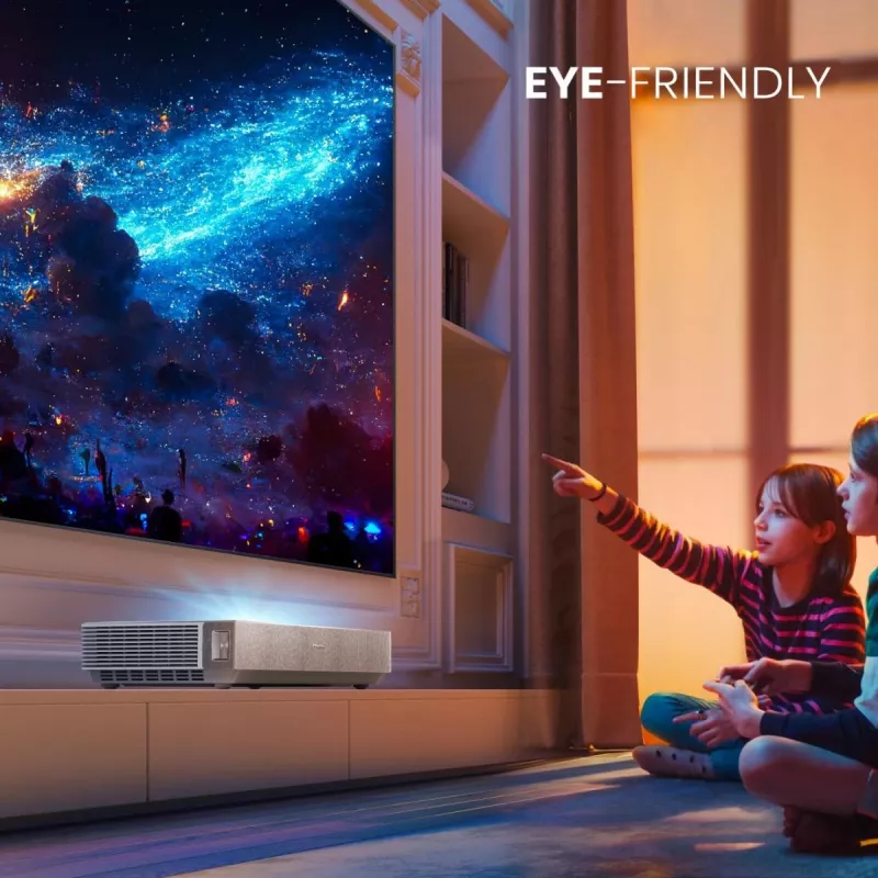 TV de projeção Hisense 120L5ND projetor de distância ultra-curta 2700 ANSI lúmen DLP UHD 4K (3840x2160) preto, prateado 3D