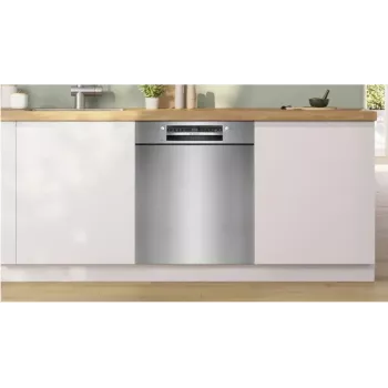 Máquina de lavar loiça de encastrar Bosch SMU2HVS06E — 60 cm totalmente integrada, 14 conjuntos, 5 programas, secagem por permutador de calor