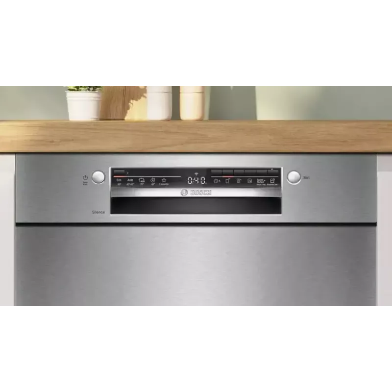 Máquina de lavar loiça de encastrar Bosch SMU2HVS06E — 60 cm totalmente integrada, 14 conjuntos, 5 programas, secagem por permutador de calor