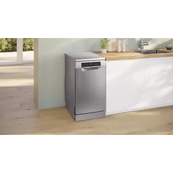 Máquina de lavar loiça de instalação livre Bosch Serie 6 SPS6EMI21E — Slimline 45 cm, 10 conjuntos, 8 programas, classe de eficiência energética B