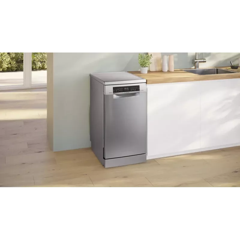 Máquina de lavar loiça de instalação livre Bosch Serie 6 SPS6EMI21E — Slimline 45 cm, 10 conjuntos, 8 programas, classe de eficiência energética B