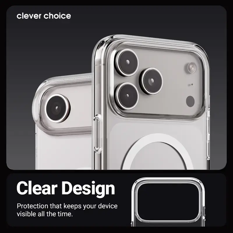 Capa Crong Clear MAG com MagSafe para iPhone 17 transparente CRGCLRMIP1763TRS