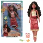 Brinquedo Disney Vaiana 2, boneca Vaiana Tautai flutuante com 2 acessórios e parte superior muda de cor