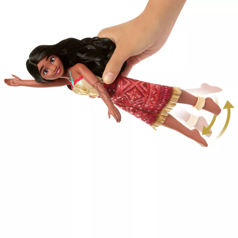 Brinquedo Disney Vaiana 2, boneca Vaiana Tautai flutuante com 2 acessórios e parte superior muda de cor