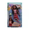 Brinquedo Disney Vaiana 2, boneca Vaiana Tautai flutuante com 2 acessórios e parte superior muda de cor