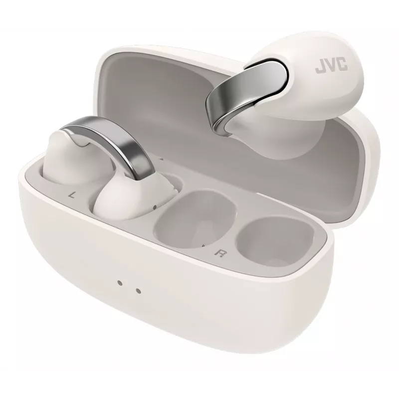 Headset JVC HA-NP1T True Wireless Stereo (TWS) ear-clip-on chamadas/música USB Type-C Bluetooth prateado, branco
