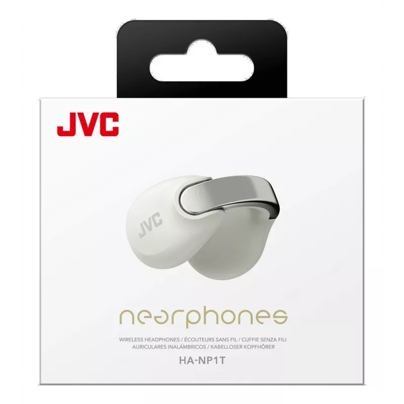 Headset JVC HA-NP1T True Wireless Stereo (TWS) ear-clip-on chamadas/música USB Type-C Bluetooth prateado, branco