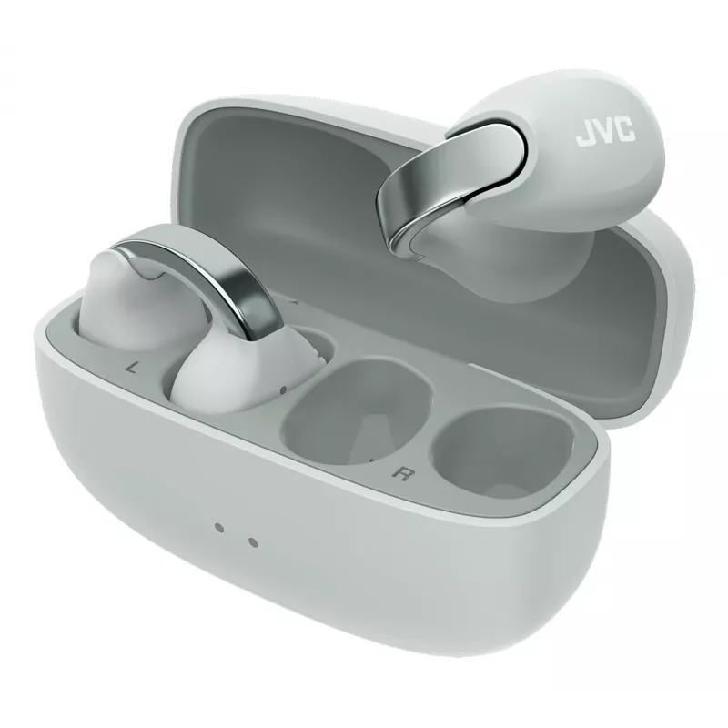 Headset JVC HA-NP1T True Wireless Stereo (TWS) ear-clip-on chamadas/música USB Type-C Bluetooth cinzento, prateado