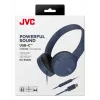 Auscultadores on-ear com fio JVC HA-S33UC-AU USB-C com microfone e comando, cabo de 1,2 m, azul