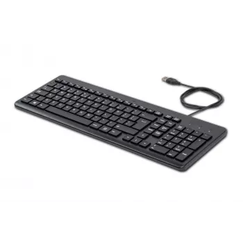 Teclado com fios HP 150, tamanho completo (100%), com fios, USB, mecânico, QWERTY, preto