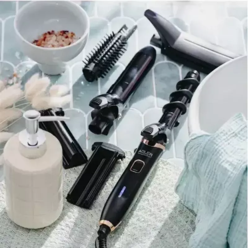 Adler AD 2028 conjunto de styling para cabelo 5 em 1, 1200 W, preto