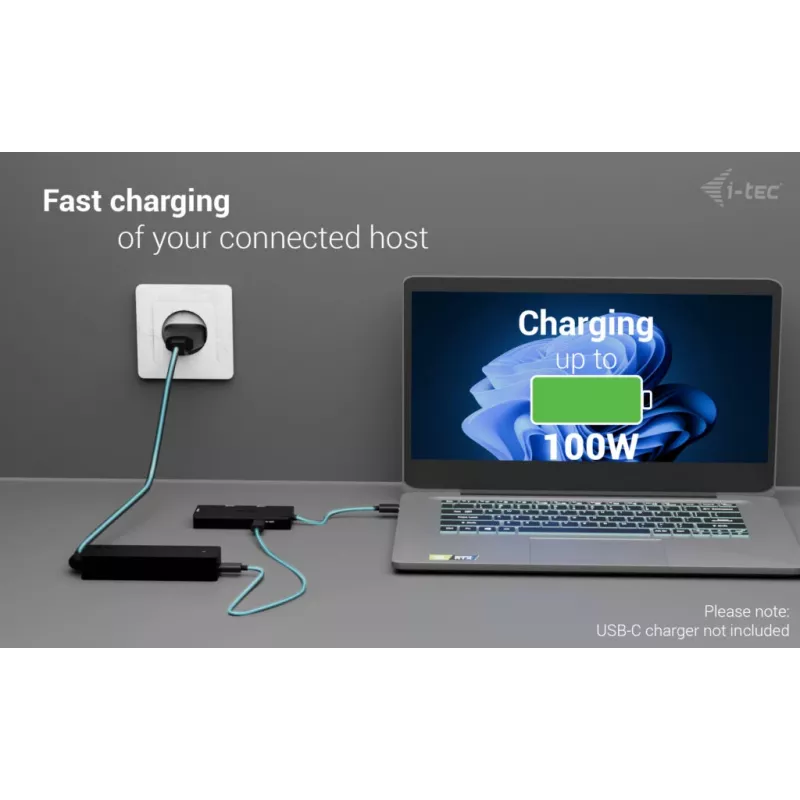 Adaptador de vídeo i-tec USB-C Triple 4K HDMI, Power Delivery 100W