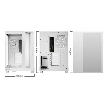 Caixa de PC be quiet Light Base 500 LX White Midi Tower ATX/PS2 suporte para fonte de alimentação 3x120 mm frente 1x120 mm trás suporta unidades de 2,5/3,5 polegadas 305×436×432 mm