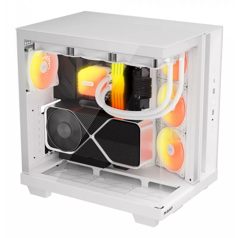 Caixa de PC be quiet Light Base 500 LX White Midi Tower ATX/PS2 suporte para fonte de alimentação 3x120 mm frente 1x120 mm trás suporta unidades de 2,5/3,5 polegadas 305×436×432 mm