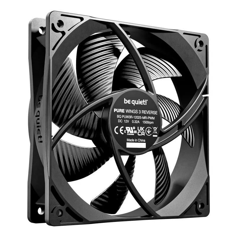 Ventoinhas para caixa de computador be quiet! Pure Wings 3 120mm | PWM Reverse Triple-Pack 12 cm Preto 3 unid.